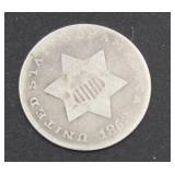 1852 Silver 3 Cent Piece