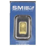 Sunshine Mint .999 Pure Gold 1 Gram Bar