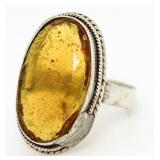 Genuine 12.50 ct Baltic Amber Solitaire Ring