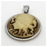 Large Quality Shell Cameo Pendant