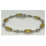 Elegant 14.50 ct Yellow & White Sapphire Bracelet