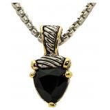 Yurman Style Trillion Gen. Onyx Fashion Necklace