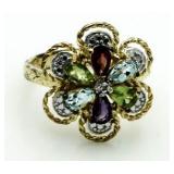 Genuine Gemstone & Diamond Party Ring