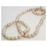 Genuine 8.45 mm 18" Pearl Necklace & Bracelet