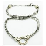 Beautiful White Topaz Circle Fashion Necklace