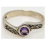 Round .25 ct Amethyst Dinner Ring
