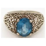 Gorgeous 2.30 ct Blue Topaz Designer Ring
