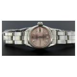 Ladies Oyster Date Pink Diamond Dial Rolex Watch