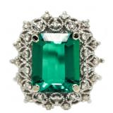14kt Gold 5.02 ct Emerald & Diamond Ring