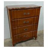 French Mid Century Cherry 4 Drawer Chest