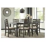 Ashley D397 Table & 6 Padded Chairs