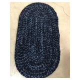 44x22 Black and Blue Braided Rug