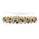 Genuine 26.84 ct Gemstone & Diamond Bracelet