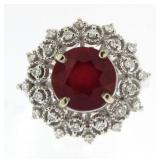 14kt Gold 6.55 ct Round Ruby & Diamond Ring