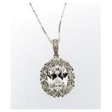 Cushion Cut 13.50 ct White Topaz Pendant