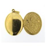 14kt Gold Large 33 x 23 mm Locket Pendant