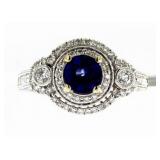 18kt Gold 1.79 ct Sapphire & Diamond Ring