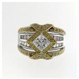 2.50 ct Princess & Baguette White Topaz Ring