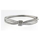 Elegant 6.50 ct White Topaz Ribbon Cuff Bracelet