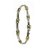 14kt Gold HEAVY Two Tone Designer Bracelet
