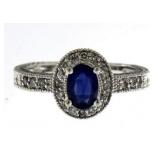 14kt Gold Genuine Sapphire & Diamond Ring