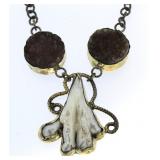 Genuine Turkish Pearl & Druzy Necklace