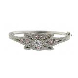 Antique Style 5.50 ct White & Pink Topaz Bracelet