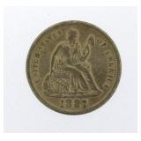 1887 Seated Liberty Silver Dime *Super Nice