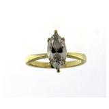 14kt Gold Fancy Marquise 1.00 ct White Topaz Ring