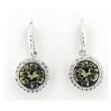 Brilliant Green Amethyst Solitaire Earrings