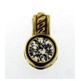 14kt Gold Brilliant 1.00 ct White Topaz Pendant