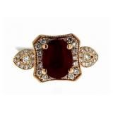 14kt Rose Gold 2.76 ct Oval Ruby & Diamond Ring