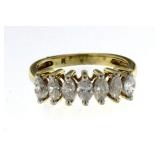 14kt Gold Marquis 1.00 ct Diamond Anniversary Ring