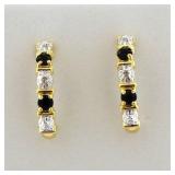 Genuine Sapphire & Diamond Earrings