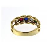 14kt Gold Vintage Gemstone Anniversary Ring