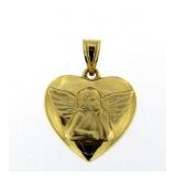 14kt Gold Large Guardian Angel Pendant