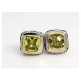 Yurman Style Yellow Sapphire Fashion Earrings