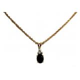 Genuine 2.00 ct Sapphire & Diamond Pendant