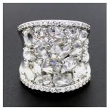 Elegant Fancy Cut White Topaz Designer Ring