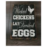 Wood Chicken Sign