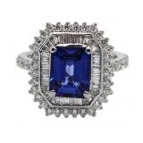 18kt Gold 3.77ct Sapphire & Diamond Ring