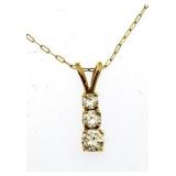 14kt Gold 3/4 ct Past-Present-Future Diam. Pendant