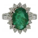 18kt Gold 4.60 ct Emerald & Diamond Ring