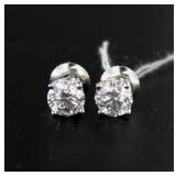 14kt Gold Brilliant 1.57 ct Diamond Stud Earrings