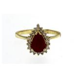 14kt Gold Genuine 1.30 ct Ruby & Diamond Ring
