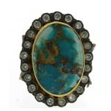 Genuine 28.50 ct Turquoise Designer Ring