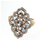 Elegant 3.30 ct Blue Topaz & Diamond Accent Ring