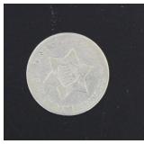 1852 Silver 3 Cent Piece