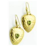 Pear Shape Large Peridot Earrings