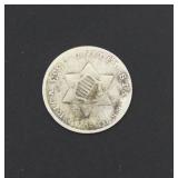 1853 Silver 3 Cent Piece
